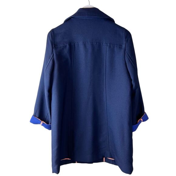 Anthropologie Navy Blue Wellesley Pleated Peacoat Size M - Picture 10 of 10